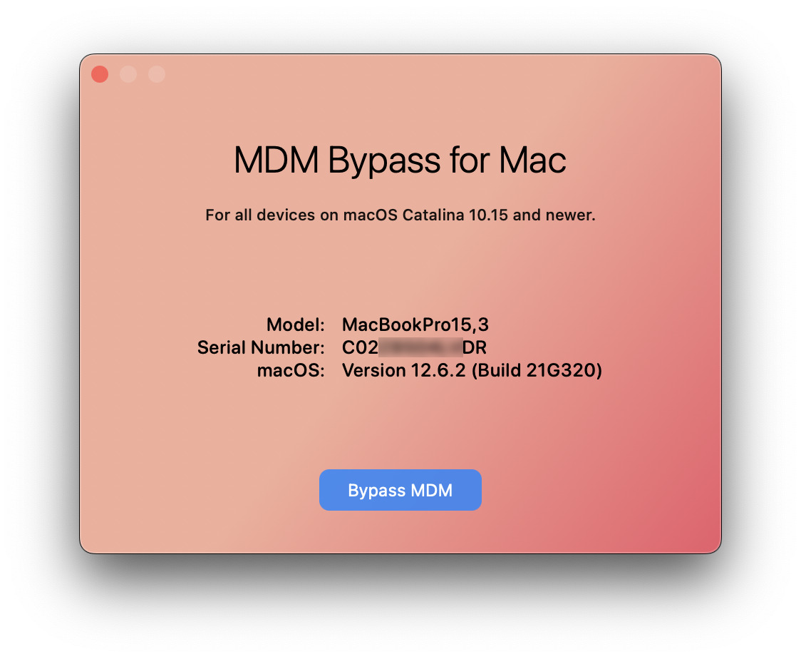 MDM Bypass for Mac Screenshot